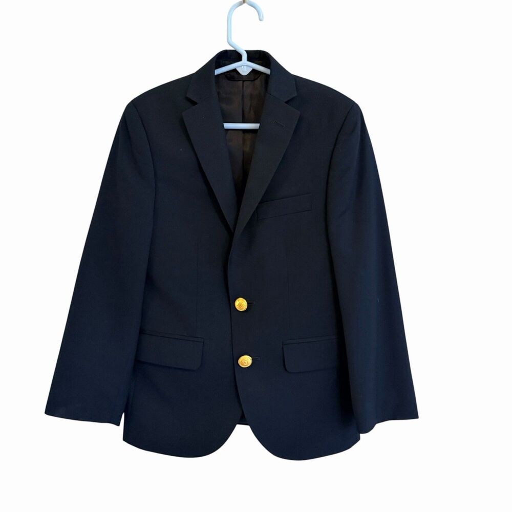 Lauren Ralph Lauren Boys Blazer Jacket Size 8R Navy Formal Preppy Gold Button